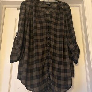 Torrid Harper Gray Plaid Shirt